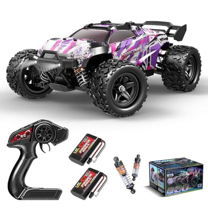 Pink Remote Control Car for Girls, 1:18 Fast rc Cars for Girls with 40+ KM/H 4WD Off-Road rc Truck, Includes 2 Rechargeable Batteries, 8 9 10 11 12 13 Year Old Girl Gifts - color: Pink