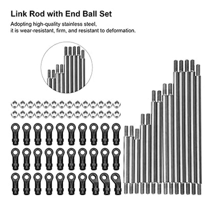 RC Pull Rod Link Rod Set, RC Metal Link Tie Rod Pull Rod with End Ball Set Lower Body Weight for G63 6WD 1/10 RC Car