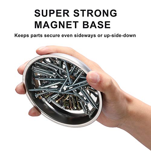 Mayouko 3-Piece Round Magnetic Trays Set, 3" 4" 6", Trays Tool Holder for Screws and Tools - color: 3", 4" & 6" Round Tray Set