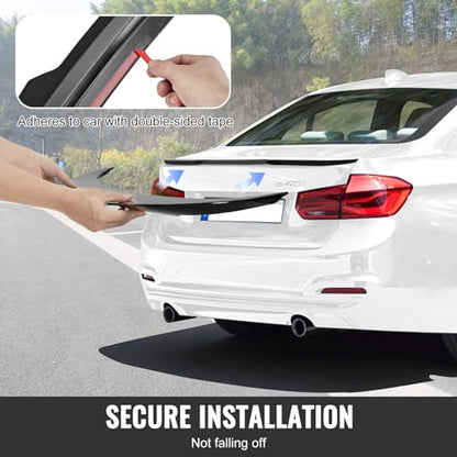 VEVOR GT Wing Car Spoiler, 48.4 inch Spoiler, Compatible with 2012-2018 BMW F30, High Strength ABS Material, Baking Paint, Car Rear Spoiler Wing, Racing Spoilers for Cars, Glossy Black - size: 48.4 Inch, style: ABS