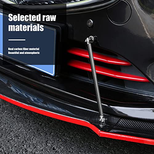 Pack-2 Front Splitter Support Rods, 20CM/7.87" Front Bumper Lip Splitter Diffuser, Retractable Pillar Tie Rod Decoration, Compatible with Most Vehicles (Carbon Fiber Black)