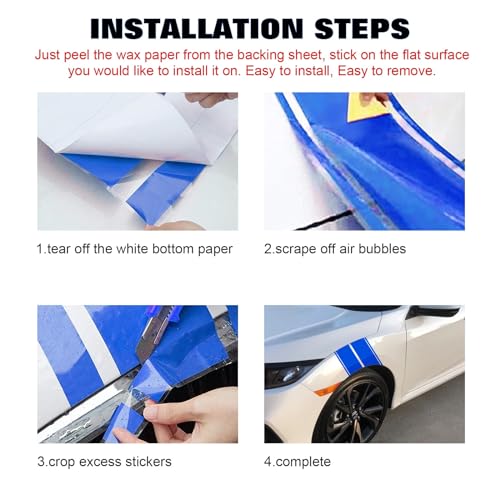 x xotic tech Fender Stripes Hash Marks KK Vinyl Decal Universal for Car Truck Sticker Racing Stripe 11"x23" (Blue) - color: Blue