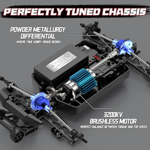 1:16 4WD Brushless rc Cars, 70+KM/H(Peak) High Speed Remote Car, RC Trucks 4X4 Offroad with 3000mAh Batteries, Boys RC Truggy Toys Back-to-School Season and Birthday Gifts for Youth Aged 14+ - color: Brushless Rc Cars-pink