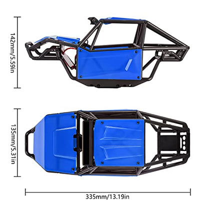 INJORA Nylon Rock Buggy Roll Cage Body Shell Chassis Kit for SCX10 II 90046 UTB10 1/10 RC Crawler Upgrade Parts (Blue) - color: Blue
