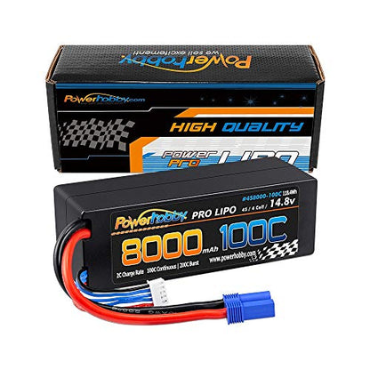 Powerhobby 4s 8000MAH 100C 14.8V Lipo Battery w EC5 Plug Hard Case : Fits Arrma Kraton 8S / Losi DBXL-E