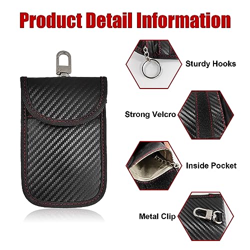 Kewucn 2 Pack Faraday Bag - RFID Signal Blocking Key Fob Protector and Anti-Hacking Faraday Cage, Premium Car Key Safe Protector (Medium) - size: Medium (3.35×5.32 inches)
