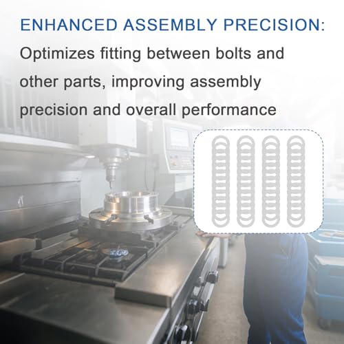 M8x12mm Shim Washers for Mechanical Engineering,48pcs 304 Stainless Steel | 0.1,0.2,0.3,0.5mm precision thin spacers,12 pcs each,for M8 bolts,DIY projects,component alignment and machinery setup - size: M8x12