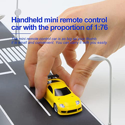 1:76 Turbo Racing Scale RC Sport Car, Table Racing Remote Control Mini Model Car Full Proportional RTR Kit Toys (C71yellow) - color: C71yellow