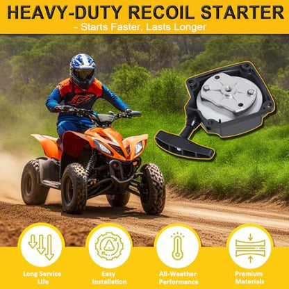 Podoy Recoil Pull Starter with Claw Pawl Cog Compatible with ATV Pocket Dirt Bike Scooter Chopper 33cc 43cc 47cc 49cc 50cc