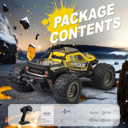 A ALPHA Brushless High-Speed 4WD RC Truck with Metal Drivetrain, Upgrade-Free 1/12 RC Truck Designed for Fast, Aggressive Driving