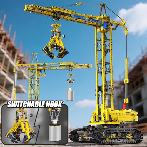 Mould King 17059 Technik Crawler Crane Advanced Building Sets, MOC Mobile Construction Model Toy with APP Remote Control for 14+ Teen/Adults, Large Vehicles Crane Building Kits for Adults(1731PCS) - style: Mobiler Turmdrehkran