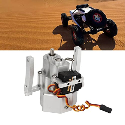 plplaaoo RC Gear Box Transfer Case Aluminum Alloy Anodize Accurate RC Gear Box Kit with Shaft for SCX10 1/10 313mm Wheelbase (Silver) - color: Silver