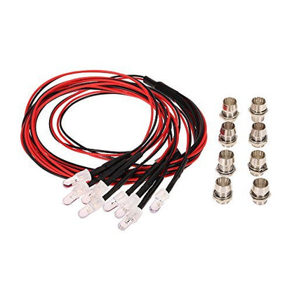 OGRC 8Pcs RC LED Light Kit Accessories RC Headlights/Taillight Kit Accessories for 1/10 1/8 Modes for Traxxas Tamiya ARRMA HSP Redcat Axial SCX10 RC Cars（2 White +2 Red +4 Yellow） | RC Light for Traxxas Tamiya ARRMA HSP Redcat Axial SCX10 1/10 RC Car (2 W