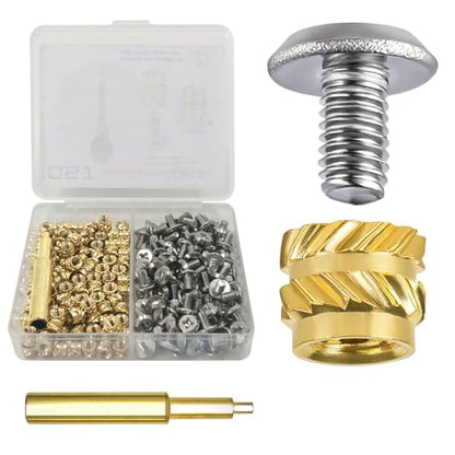 200Pcs Threaded Inserts Bolt Set 100pcs M3x4x5 Heat Set Insert Brass Nut with 100pcs Bolt for 3D Printed Plastic Parts - size: (200pcs) M3x4x5
