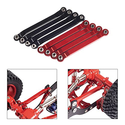 RC Links Set, Metal Chassis Pull Rods Suspension Link Mount for RC Car 1/16 WPL C14 C24 1/12 MN D90 D91 MN40 MN45 MN96 MN99 MN99s Upgrades (Black) - color: Black