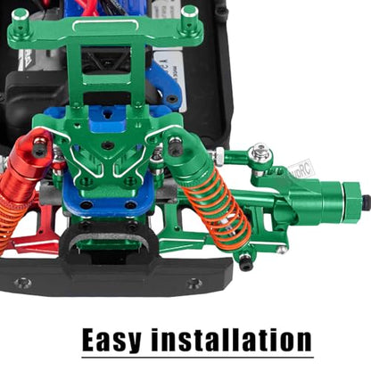 Alloy Metal Shocks&Drive Shaft Axles&Suspension Arms&Steering Block&Camber Links Toe Links&Gearbox&Body Posts Mount&Shock Tower Upgrades Parts for 1/18 LaTrax Teton Desert Prerunner,Green - color: Green(for 1/18)