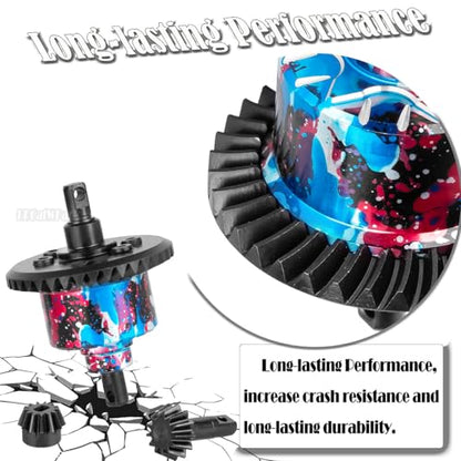 Front Rear 37T Differential Gear Upgrades Part for 1/10 Slash 4X4 (VXL)/Rustler 4X4 (VXL)/Stampede 4X4 (VXL)/Jato 4X4 VXL4WD,XO-1,RC Steel #45 Diff Set Hop Ups,Colorful(Navy Blue Red Tone) - color: Colorful(navy Blue Red Tone) - (37t Differential)