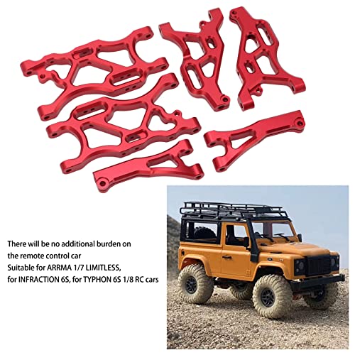 RC Suspension Arm Set, RC Front Rear Swing Arms with Ball Compatible for ARRMA 1/7, for Infraction 6S, for 6S 1/8 RC Cars (Red) Body Parts