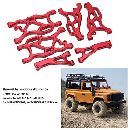 RC Suspension Arm Set, RC Front Rear Swing Arms with Ball Compatible for ARRMA 1/7, for Infraction 6S, for 6S 1/8 RC Cars (Red) Body Parts