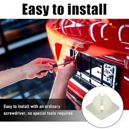 Povtii 50 PCS Nylon Screw Insert, Sturdy Nylon Screw Retainer for Mounting License Plate, Self-Tapping Nuts Insert Bracket Clip for Front & Back License Plates, Car Accessories - color: 50PCS