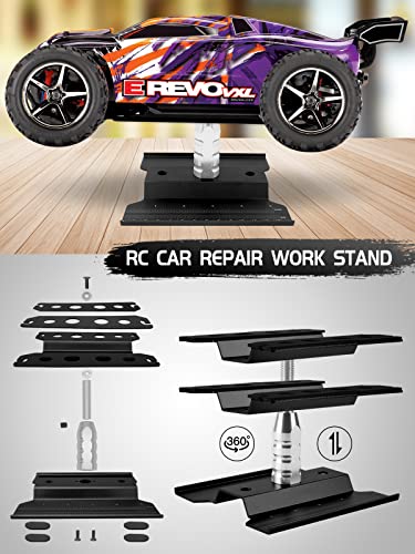 RC Tool Kit, Screwdriver Set (Flat, Phillips, Hex) RC Repair Tools - 27pcs | Include Screwdriver (Flat, Phillips, Hex), Work Stand, Screw, Pliers, Body Reamer, Wrench, Tray, Storage Rack (Black) - color: Black