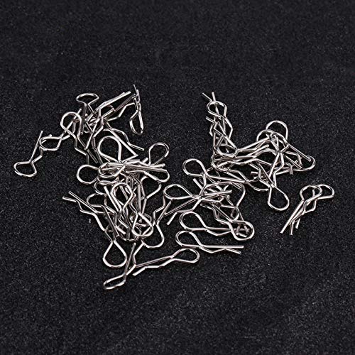 50PCS Stainless Steel RC Body Clips Pins, 1/10 1/12 1/16 Scale Metal RC Car Body Clip Pins for RC Car Truck Cler