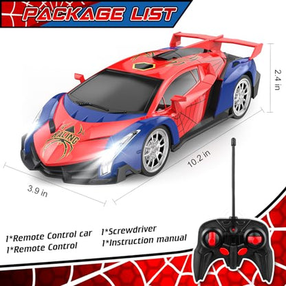 Growsland Remote Control Car for Kids, RC Cars for Boys Kids 1:18 Electric Vehicle Toy Car Hobby Racing Car Toys with Lights & Controller, Birthday Gift for 3 4 5 6 7 8 9 Year Old Boys Girls - color: Red