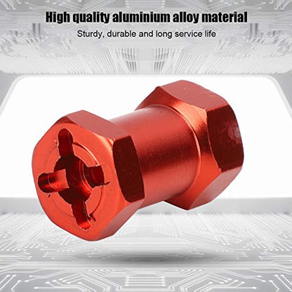 Generic 20mm Extension Wheel Hub Hex Drive Adapter, Durable Aluminium Alloy, Easy Install for 1/10 RC Drift Cars, 4PCS, SilverRedBlack (Red) - color: Red