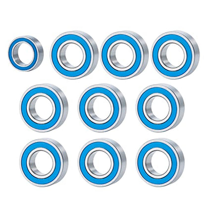 10Pcs Sealed Bearing for Tamiya Lunchbox Grasshopper Hornet Unimog | Wheel Hubs Axle Steel Bearings Kit RC Car Upgrade Parts