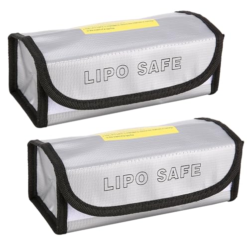 2pcs Fireproof Explosionproof Lipo Battery Safe Bag Lipo Battery Guard Safe Bag（185x75x60mm）