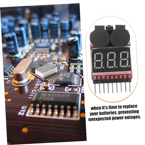 HOMSFOU 2pcs Lipo Battery Voltage Tester Low Voltage Alarm and Compact Design for Rc Hobbyist Monitoring and Safety