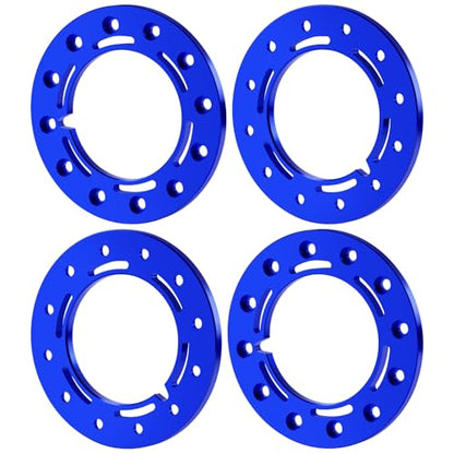 Aluminum 1.55inch Beadlock Ring 1Set/4PCS for AXIAL UTB18 D90 TF2 CC01 AX90069 MST JIMNY 1/10 RC Crawler Truck Car Wheels (Blue) - color: Blue