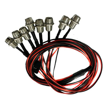 ShareGoo 8Leds LED Light Headlights Taillight Kit Accessories Compatible with Traxxas HSP Tamiya Redcat RC4WD Axial SCX10 RC Car Truck Tank Crawler