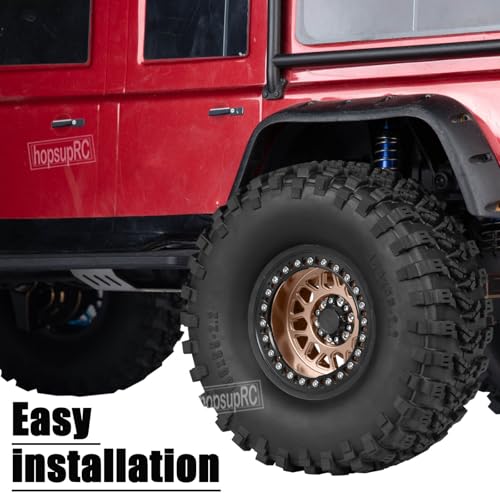 2.2 RC Wheels for 1/10 SCX10 90046 AXI03007 TRX4 TRX6 VS4-10 Gen7 Gen8 MST CFX D90,Aluminium RC Truck Tires Highway Tires 2.2" RC Wheels 2.2 Beadlock Wheel Rim RC Tires (135 * 55MM),Bronze - color: Bronze/4pcs