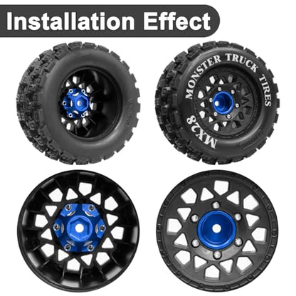 Hex Adapters for 1/10 Pro-Line Racing 6x30 to 12mm PRO633701 PL28 MX28 | 17.5mm Thickness, Aluminum Wheel Hex Hub Adapter Upgrade Parts, Blue - color: Blue 12mm