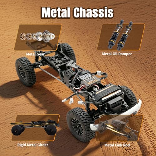 BEEZRC FMS 1/18 FCX18S Sierra S Brushless RC Crawler, Officially Authorized, RTR Off-Road 4x4 with LED Lights mini RC Truck, Two-Speed Switch, Remote Control Car for Adults