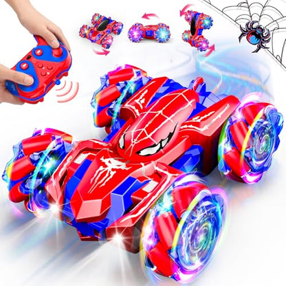 Double Sided Remote Control Car for Boys 4-7, 360° Rotating 2.4GHz Fast Stunt Rechargeable 4WD RC Car Toys for Boys 4-6 5-7 8-13 Outdoor Birthday Halloween Christmas Basket Stuffers Gifts for Kids