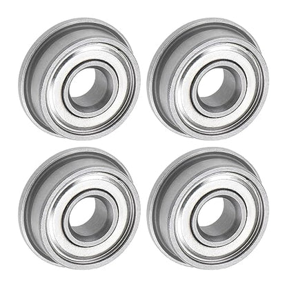 uxcell F694ZZ Flanged Ball Bearing 4x11x4mm Double Shielded Chrome Steel Flange Bearings, 4pcs - size: 4x11x4mm