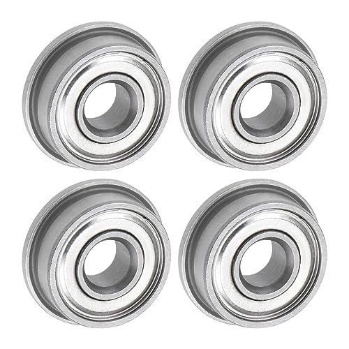 uxcell F694ZZ Flanged Ball Bearing 4x11x4mm Double Shielded Chrome Steel Flange Bearings, 4pcs - size: 4x11x4mm