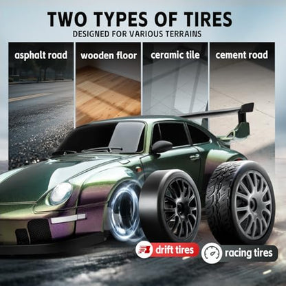 1/24 4WD RC Drift Car, 2.4GHz 20KM/H High Speed Remote Control Racing Car with Drifting Tires, Gift for Kids Adults - color: Gradient