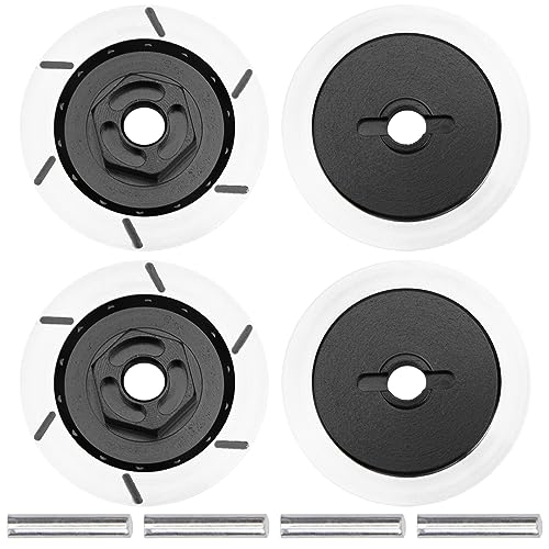 4Pack Vgoohobby Aluminum Alloy RC 12mm Hex Hub Wheel Rim Brake Disc Compatible with HSP HPI Traxxas Tamiya 1/10 On-Road Racing Model Car (Black) - color: Black