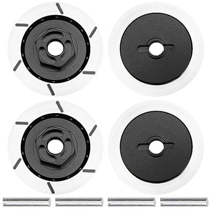 4Pack Vgoohobby Aluminum Alloy RC 12mm Hex Hub Wheel Rim Brake Disc Compatible with HSP HPI Traxxas Tamiya 1/10 On-Road Racing Model Car (Black) - color: Black