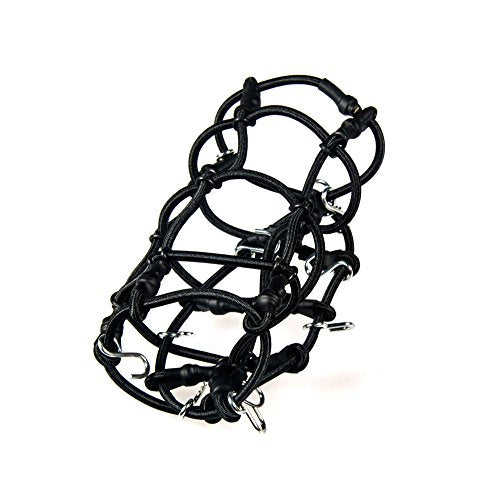 MOHERO 1/10 RC Elastic Luggage Net with Hook for 1:10th RC Vehicles RC Crawler Truck Car D90 TRX4 Roof Rack (Black) - color: Black