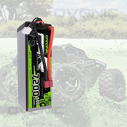 OVONIC 3s Lipo Battery 80C 7200mAh 11.1V Lipo Battery with Dean-Style T Connector for 1/8 1/10 RC Car Truck Boat Vehicles
