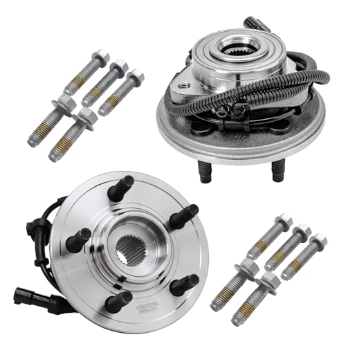 Detroit Axle - 4pc Steering Knuckles Kit for 02-05 Ford Explorer | Mercury Mountaineer, 2 Rear Steering Knuckles & Wheel Bearing Hubs 2 Front Wheel Bearing and Hubs 2002-2005 Replacement - size: 4UW47703/Kit