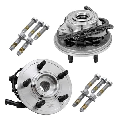 Detroit Axle - 4pc Steering Knuckles Kit for 02-05 Ford Explorer | Mercury Mountaineer, 2 Rear Steering Knuckles & Wheel Bearing Hubs 2 Front Wheel Bearing and Hubs 2002-2005 Replacement - size: 4UW47703/Kit