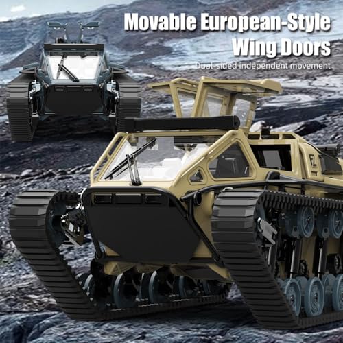 1:16 Large RC Tank Car, 2.4G Anti-Interference Remote Control, Realistic LED Lighting, Dual Motors for All-Terrain Climbing, Simulation Armored Vehicle with Openable Doors