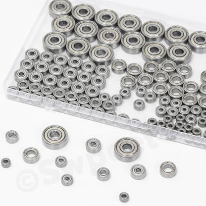 Swpeet 40Pcs 624ZZ Ball Bearings Assortment Kit, 4 x 13 x 5mm Carbon Steel Deep Groove Bearings, Miniature Bearings, Double Shielded - size: 624ZZ-40PCS, style: Carbon Steel