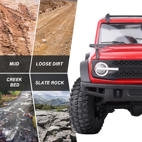 Hobbypark 1.0 Tires SCX24 Tires Soft Rubber for 1/18 TRX4M Axial SCX24 Gladiator Bronco C10 JLU Deadbolt B17 Betty 1/18 1/24 RC Crawler Car, 4PCS (53x19mm) - style: Type A
