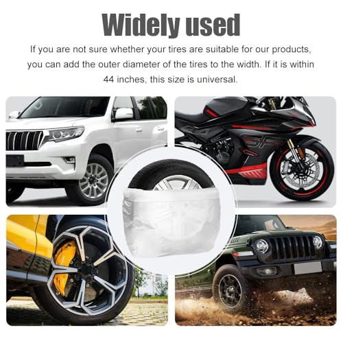 4PCS Extra-Large Tire Covers, Tear-Resistant LDPE Plastic Tire Bags for Storage & Transport Car Tires Wheel, Waterproof Dustproof Tire Storage Bag,Universal for Most Vehicles (43.3" * 39.2") - size: 4PCS